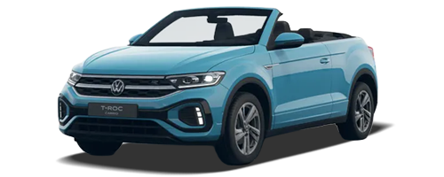 z. B. VW T-Roc Cabriolet R-Line 1.5 l TSI OPF 110 kW (150 PS) 6-Gang | Q4 26