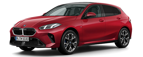 Roter BMW 1er mit transparentem Hintergrund