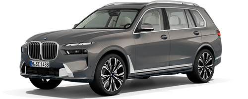 Grauer BMW X7 mit transparentem Hintergrund