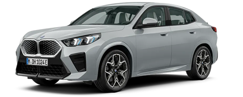 Grauer BMW iX2 mit transparentem Hintergrund