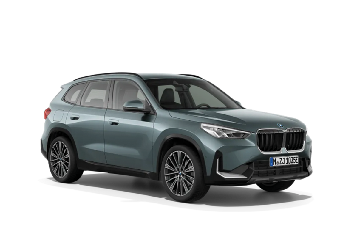 Grauer BMW X1 mit transparentem Hintergrund
