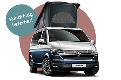 z.B. California 6.1 Beach Tour mit Aufstelldach 2,0 l TDI SCR 110 kW (149 PS), 7-Gang-DSG