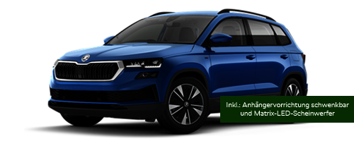 z.B. Škoda Karoq Tour 1,5 TSI 110 kW (150 PS) 7-Gang-DSG Q1 25