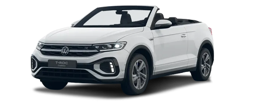 z. B. VW T-Roc Cabriolet R-Line 1.5 l TSI OPF 110 kW (150 PS) 7-Gang-DSG | Q3 26