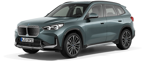 GRüner BMW iX1 mit transparentem Hintergrund