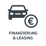 Icon für "Finanzierung & Leasing": Ein Auto und ein Eurozeichen