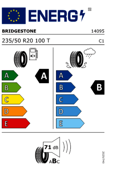 EU-Reifenkennzeichnung; Skoda Enyaq Coupé 60; Reifen 235/50 R20 z. B. Skoda Enyaq Coupé 60 Coupe 63 kWh 150 kW (204 PS) | Fokusmodell Q3 25