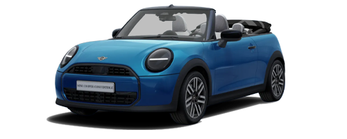 Blaues MINI Cabriomit transparentem Hintergrund