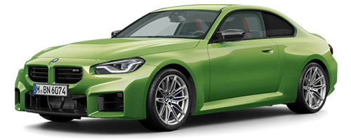 Grüner BMW M2 mit transparentem Hintergrund