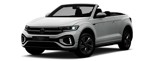 z.B. T-Roc Cabriolet R-Line 1.5 | TSI OPF 110 kW (150 PS) 6-Gang | Q2 25