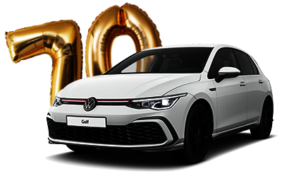 z.B. Golf GTI »70 Jahre Sondermodell« 2.0 l TSI OPF 180 kW (245 PS), 6-Gang